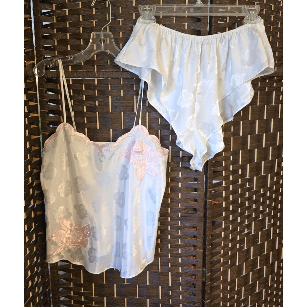 Victoria's Secret Gold Label Satin Cami Tap Shorts Set Romantic Boudoir Bridal